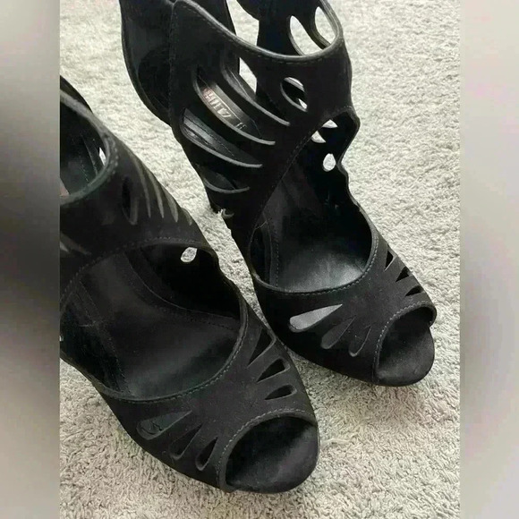 NEW Schutz Leather Laser Cutout Stilettos - Picture 9 of 11